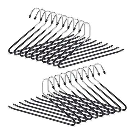 Set schwarze Hosenbügel mit Anti-Rutsch-Schutz