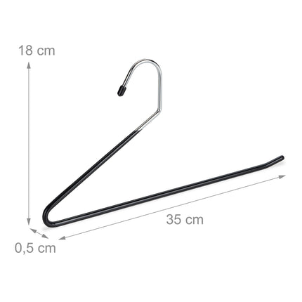 Set schwarze Hosenbügel mit Anti-Rutsch-Schutz