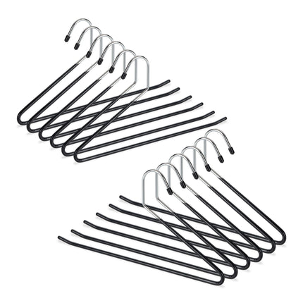 Set schwarze Hosenbügel mit Anti-Rutsch-Schutz