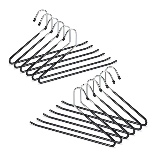 Set schwarze Hosenbügel mit Anti-Rutsch-Schutz