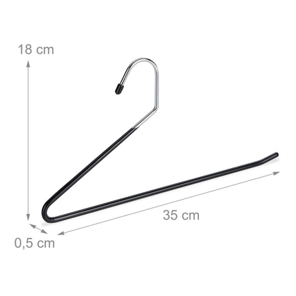 Set schwarze Hosenbügel mit Anti-Rutsch-Schutz
