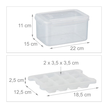 Sada forem na ledové kostky s boxem a víkem