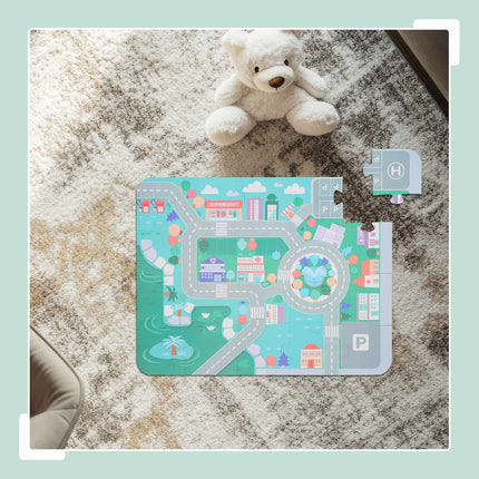 Set of wooden building blocks City