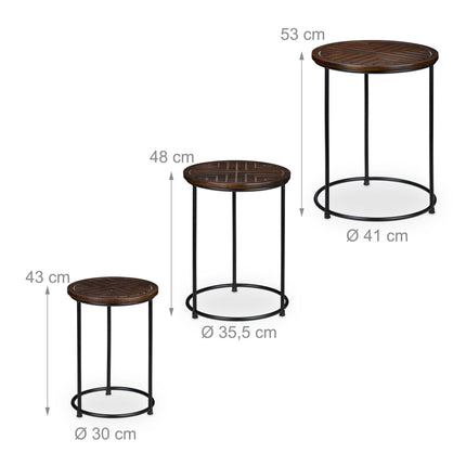 3-teiliger Tisch aus Mangoholz