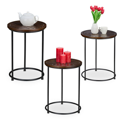 3-teiliger Tisch aus Mangoholz