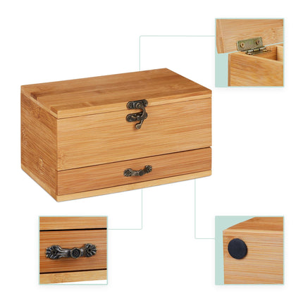 Šicí box s přihrádkami z bambusu
