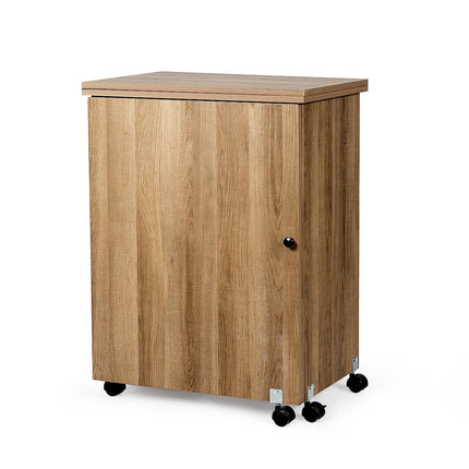 Nähmaschinentisch Klappbarer Nähtisch mit Ablagefächern 118,5 x 40 x 79,5 cm Natur