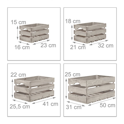 Shabby wooden box - set of 4