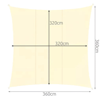 Sonnensegel 3,6x3,6m Gardlov 23165 