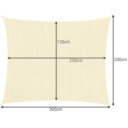 Sonnensegel 3x2m - beige Gardlov 23163 