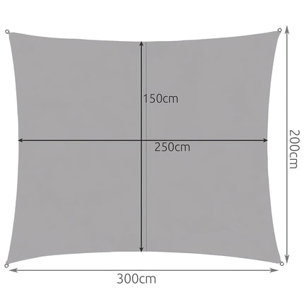 Sonnensegel 3x2m - grau Gardlov 23162 