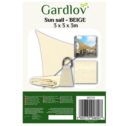 Sonnensegel 3x3x3 beige Gardlov 23146 