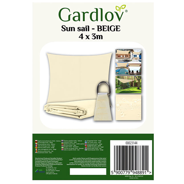 Sonnensegel 4x3m - beige Gardlov 23144 