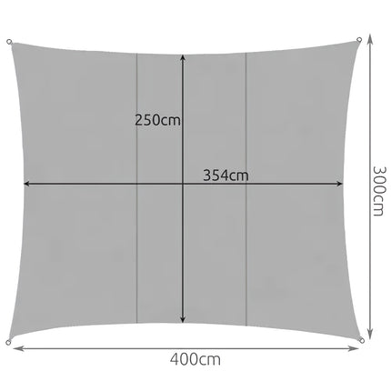 Sonnensegel 4x3m - grau Gardlov 23143 