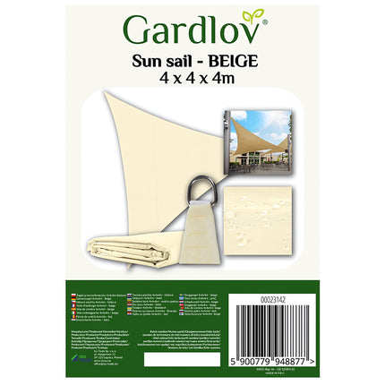 Sonnensegel 4x4x4 beige Gardlov 23142 
