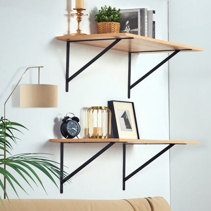 Shelf Brackets 12x8 In, 10 Pack, Matte Black, 160 lb