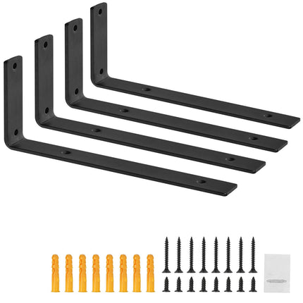 Shelf Brackets, Heavy Duty L 10x6 in, 4 Pack, 160 lb