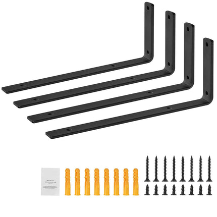 Shelf Brackets, Heavy Duty L 10x6 in, 4 Pack, 160 lb