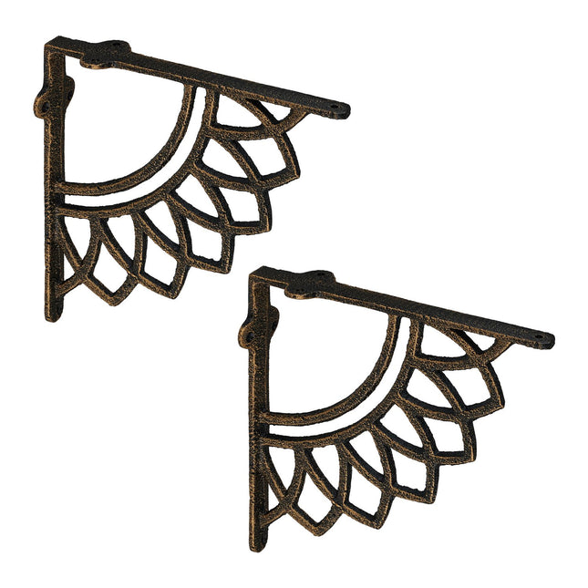 Regalhalterungen, Mandala-Design, Gusseisen, 2er-Set