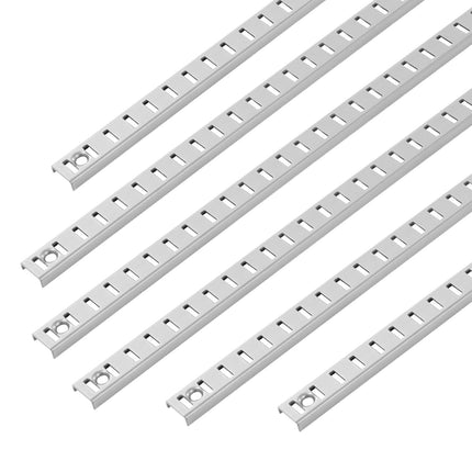 Shelf Pilaster Strips, 36.3 in Steel, 6-Pack, Screws