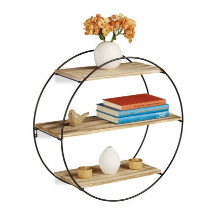 Shelf in wood and metal