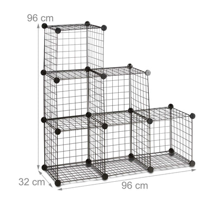 Regalsystem mit Drahtgitter 6 Fächer