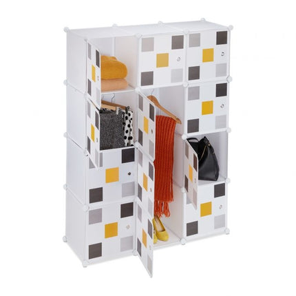 Shelving wardrobe 8 compartments white