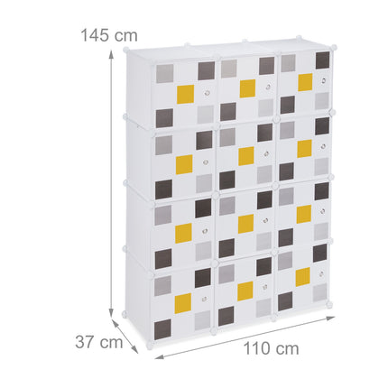 Shelving wardrobe 8 compartments white