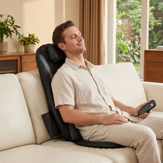 Shiatsu Back Massager With Heat, 3-Level Seat Vibration