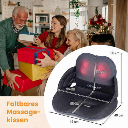Shiatsu Back Massager with Heat, Foldable Cushion