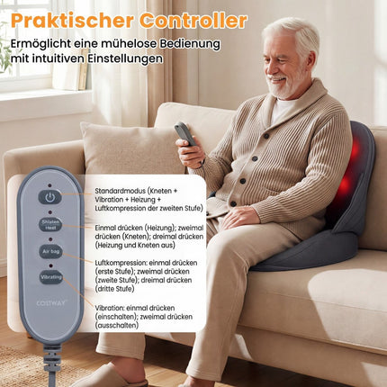 Shiatsu Back Massager with Heat, Foldable Cushion