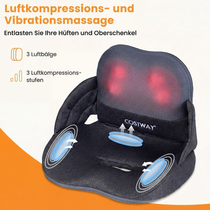 Shiatsu Back Massager with Heat, Foldable Cushion