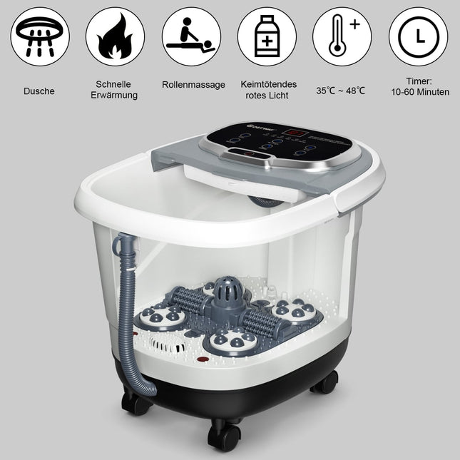Shiatsu Foot Spa Massager with Heat and Timer, Gray