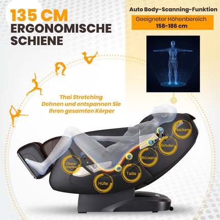 Shiatsu Massage Chair with Heat, Bluetooth, Full Body Relaxation