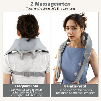 Shiatsu Nacken- und Schultermassagegerät, 4D Tiefengewebe, kabellos