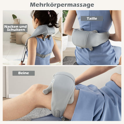 Shiatsu Nacken- und Schultermassagegerät, 4D Tiefengewebe, kabellos