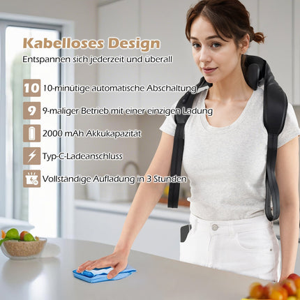 Shiatsu Neck and Shoulder Massager, 4D Kneading, Heat