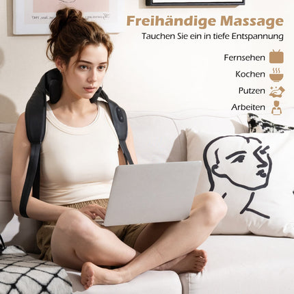 Shiatsu Neck and Shoulder Massager, 4D Kneading, Heat