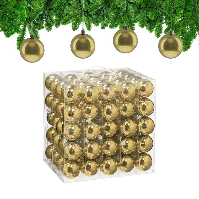 Glänzende Weihnachtsbaumkugeln Set, 100 Stück