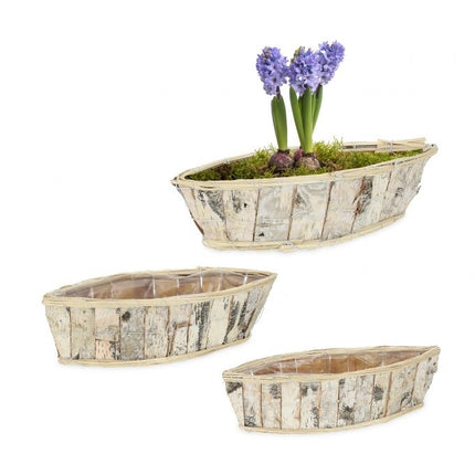 Pot de fleurs en forme de bateau - lot de 3
