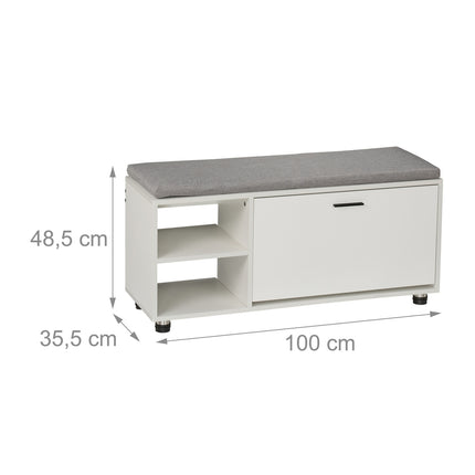 Schuhbank mit Kissen & Dielenschrank-Set