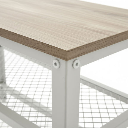 Shoe Bench with Seat and 2 Shelves for Entryway