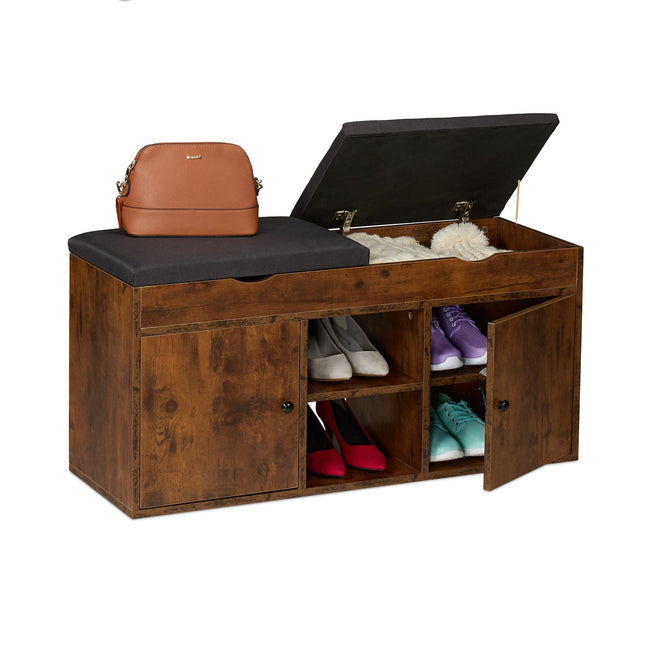 Schuhbank mit Stauraum und aufklappbarer Sitzfläche