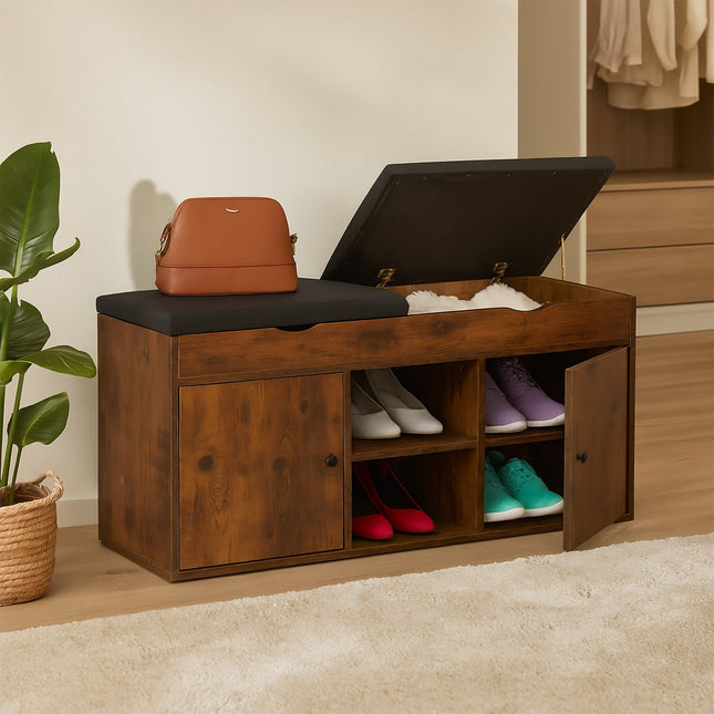 Schuhbank mit Stauraum und aufklappbarer Sitzfläche