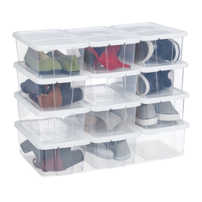 Shoe Boxes Plastic Set of 12
