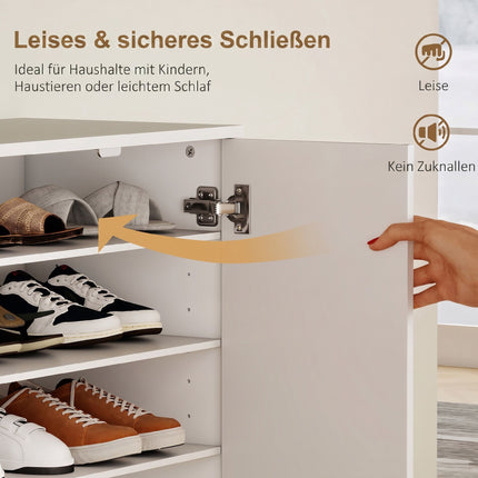 Schuhschrank, 2 Türen, 6 verstellbare Einlegeböden, 21 Paar
