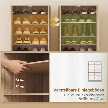Schuhschrank, 2 Türen, verstellbare Einlegeböden, fasst 14 Paar