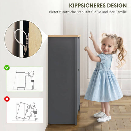 Schuhschrank, 2 Kippfächer, 72x26x80 cm, Dunkelgrau