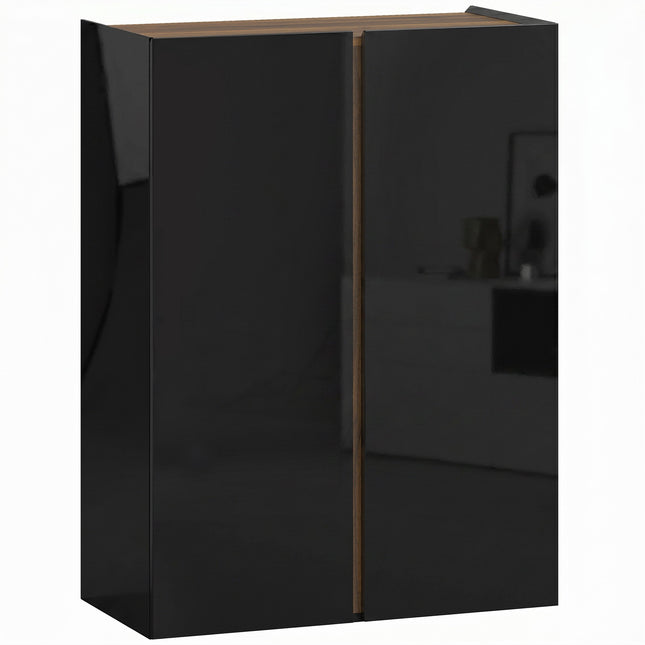 Shoe Cabinet, 6-Tier, Soft-Close, High-Gloss Black
