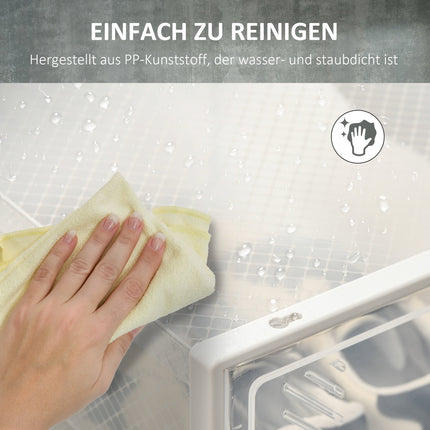 Schuhregal aus transparentem Kunststoff - rechteckiges Regal mit 8 Fächern